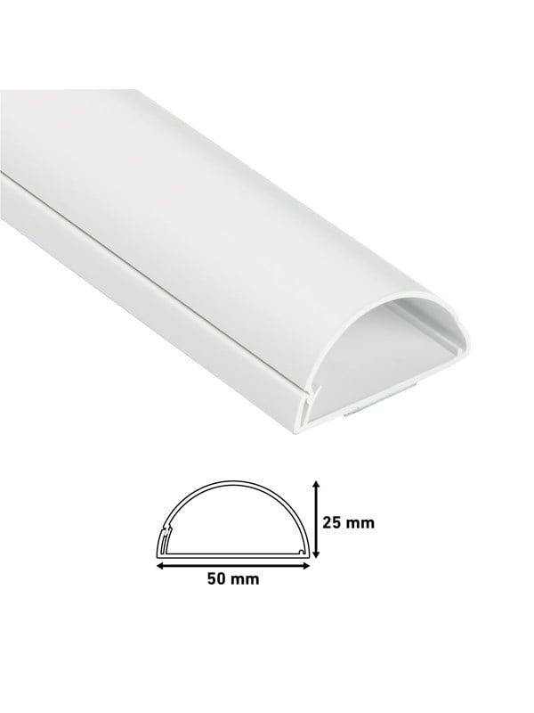 D-LINE Kaapelikouru D-profiili 50/25mm 1x1m Valk.