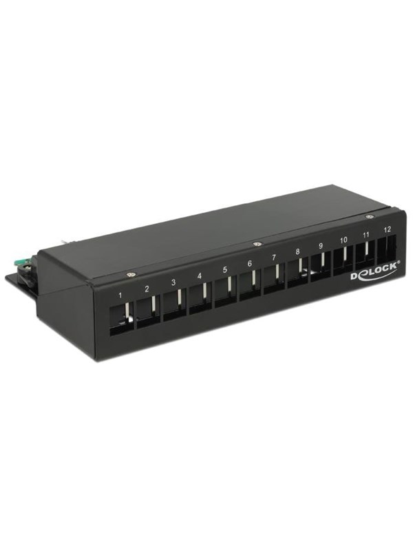 DeLOCK Keystone Desktop Patch Panel 12 Port black