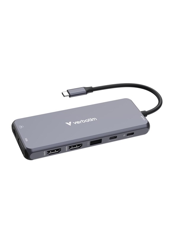 Verbatim CMH-14 14-Port USB-C Pro Multiport Hub USB hub - 14 porttia - USB 3.1 - Harmaa