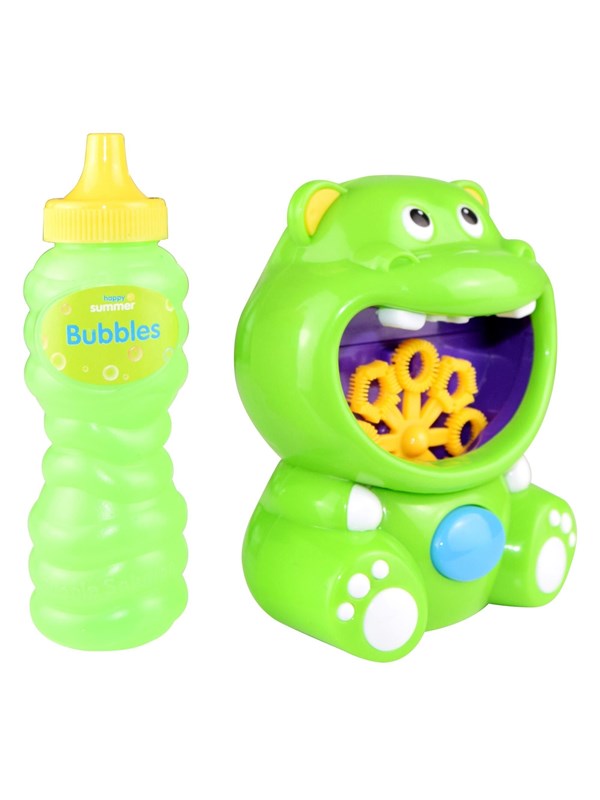 Happy Summer Hippo Bubble Machine