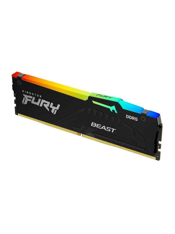 Kingston FURY Beast RGB DDR5-6000 - 16GB - CL30 - Single Channel (1 pcs) - AMD EXPO & Intel XMP - Musta RGB