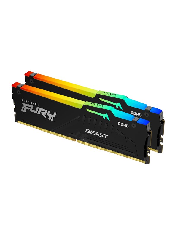 Kingston FURY Beast RGB DDR5-6000 - 16GB - CL30 - Dual Channel (2 pcs) - AMD EXPO & Intel XMP - Musta RGB