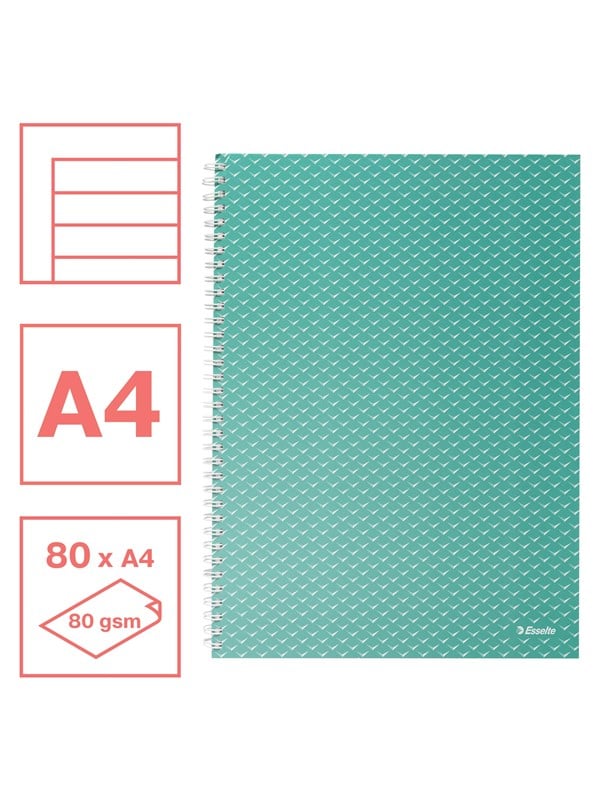 Esselte Colour'Breeze A4 Muistikirja viivoilla Vihreä