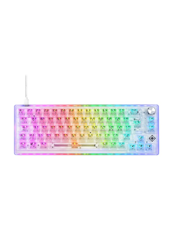 Deltaco GAMING DK460 Transparent Mechanical Keyboard - Pelinäppäimistö - ilman numpadia - Pohjoismainen - Läpinäkyvä