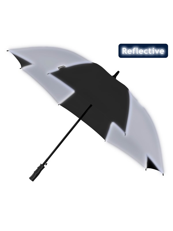 Falcone Reflective Umbrella - Automatic - Windproof - 120 cm - Black / Silver