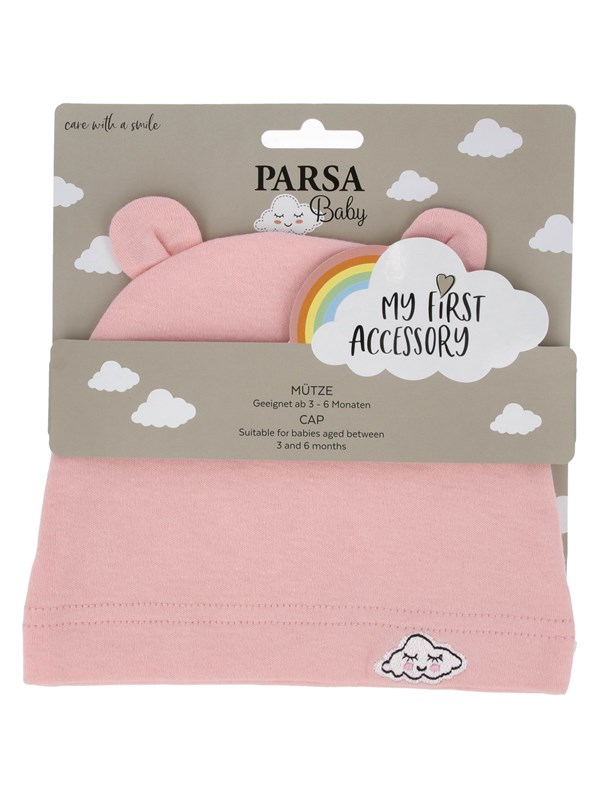 Parsa Baby Vauvan hattu korvilla ja pilvikirjonta - vaaleanpunainen