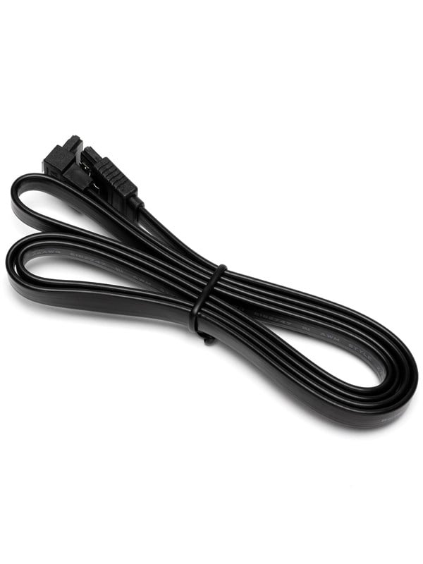 DUTZO SATA-kaapeli - Musta - 1 m - suora ja 90° liitin