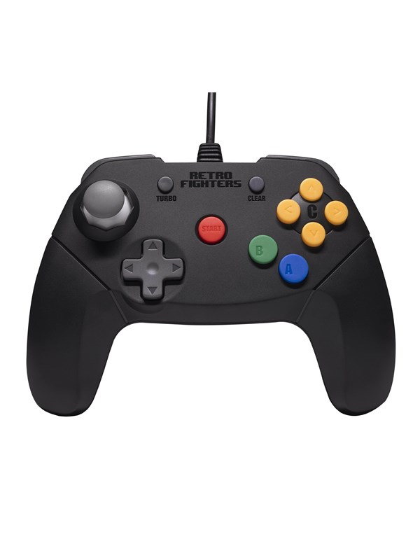 Retro Fighters Brawler64 Color Edition v2 - Black - Wired Controller - Nintendo 64