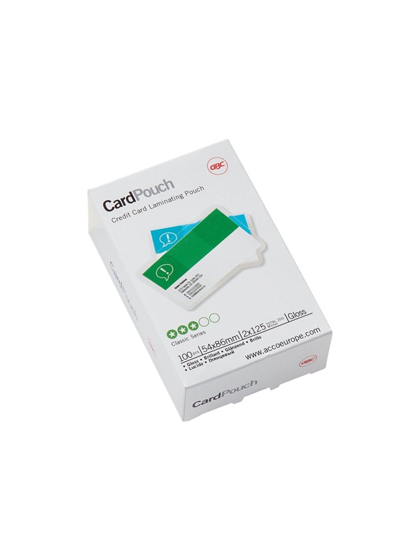 GBC Card Laminating Pouch - 100-pack - glossy - 54 x 86 mm - lamination pouches