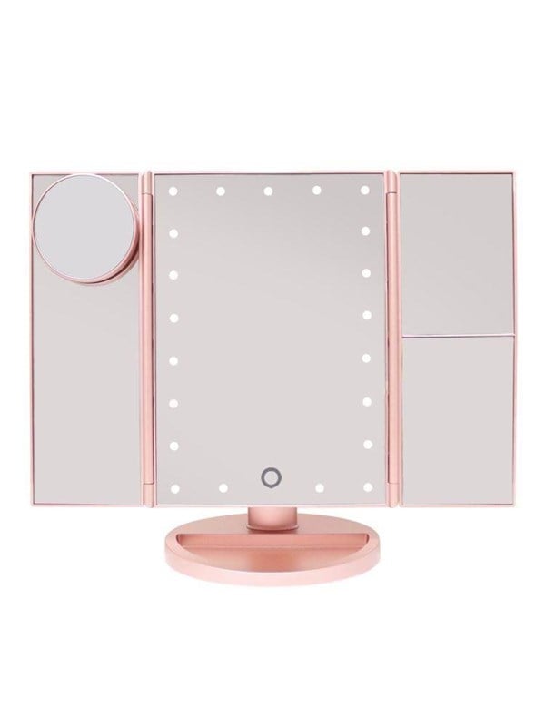 UNIQ Hollywood trifold make up spejl - rose gold
