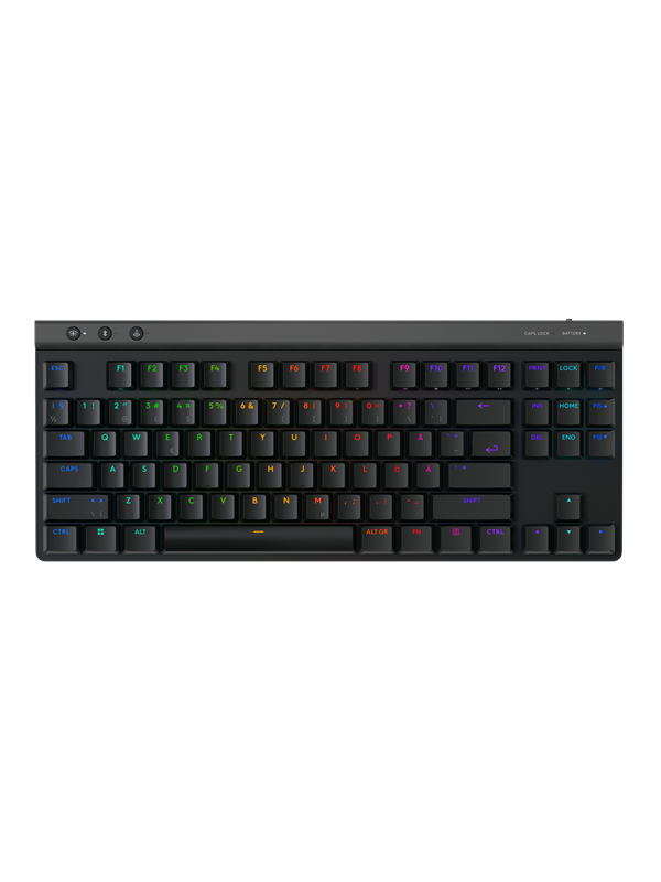 Logitech G515 LIGHTSPEED TKL - Tactile - Pelinäppäimistö - ilman numpadia - Pohjoismainen - Musta