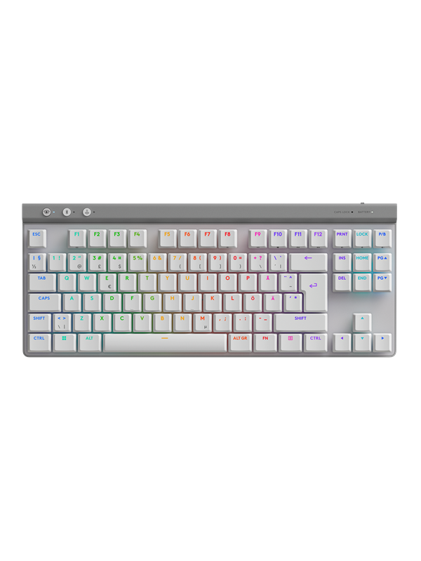 Logitech G515 LIGHTSPEED TKL - Tactile - Pelinäppäimistö - ilman numpadia - Pohjoismainen - Valkoinen