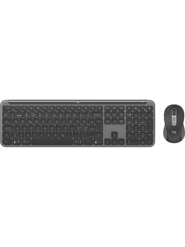 Logitech Signature Slim Combo MK950 for Business - Näppäimistö ja Hiirisetti - Pohjoismainen - Harmaa