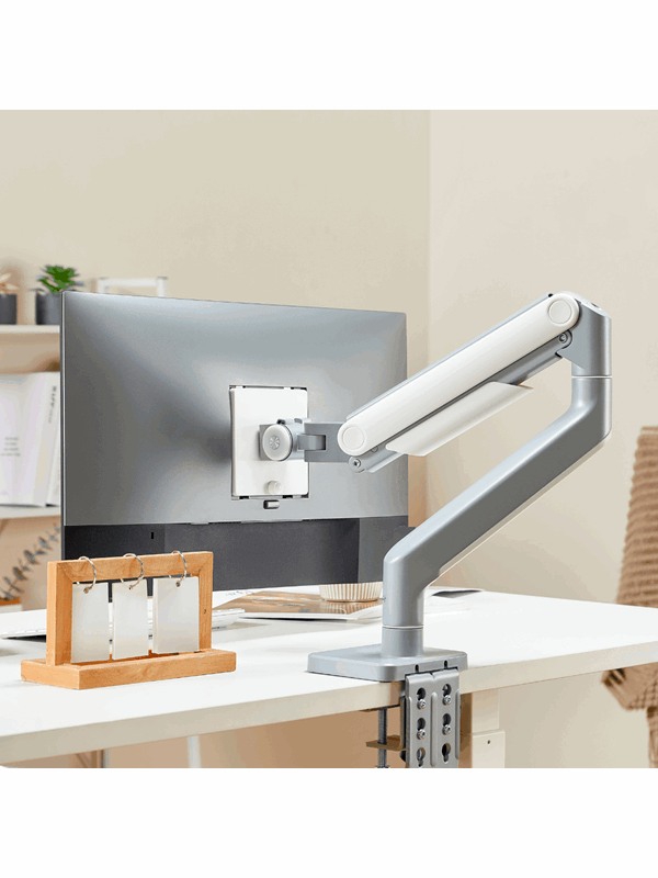 Alterzone Arm Momentum Heavy-duty monitorivarsi 17"-49" näytöille, USB-A/USB-C, Hopea