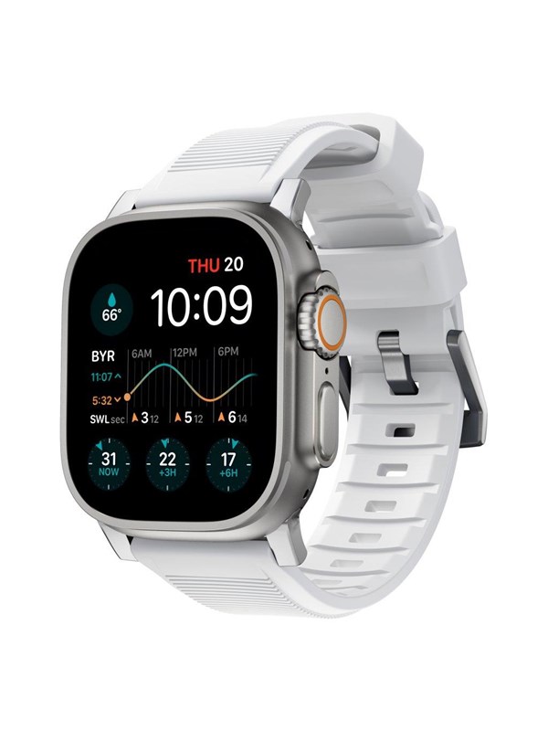 Nomad Rugged Band - 45mm | White | Silver Hardware