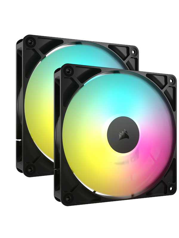 Corsair RS140 ARGB 2-pack - Kotelotuuletin - 140mm - Musta RGB LED valolla - 36 dBA