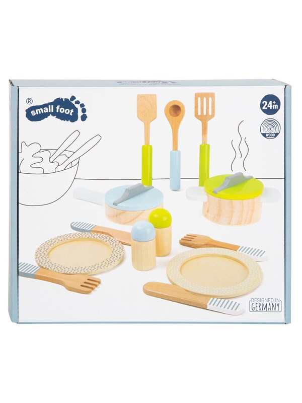 Small Foot Wooden Cooking Utensils and Tableware Set 15dlg.
