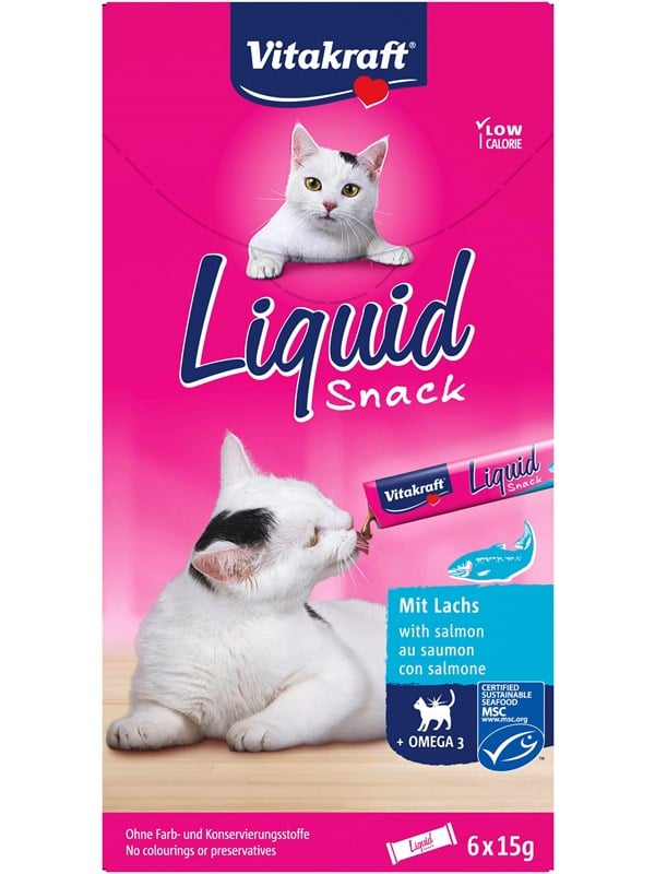 Vitakraft Liquid Snack with salmon + Omega3