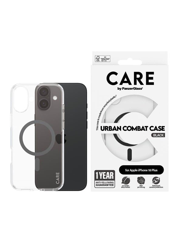 CARE by PanzerGlass Case Flagship Black MagSafe iPhone 16 Plus