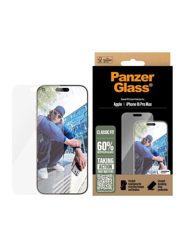 PanzerGlass Screen Protector iPhone 16 Pro Max | Classic Fit