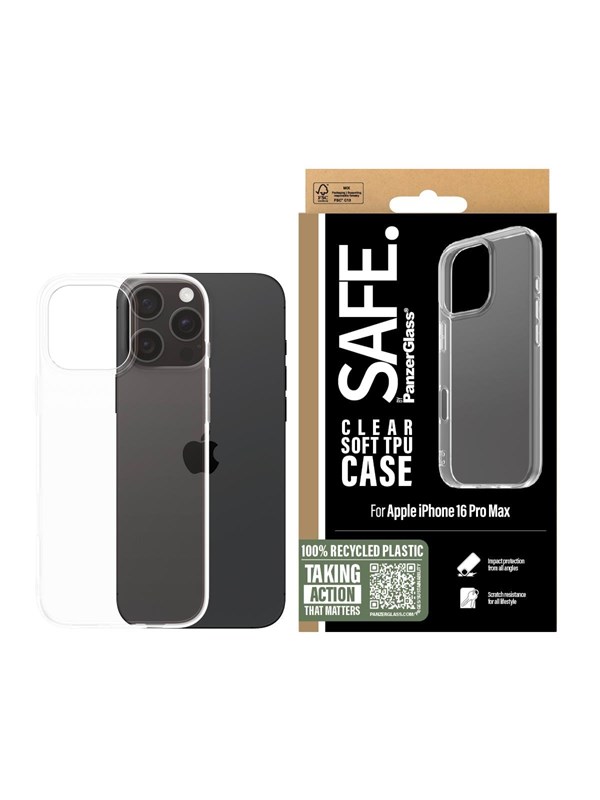 SAFE by PanzerGlass TPU Case iPhone 16 Pro Max | Transparent