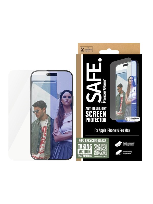 SAFE by PanzerGlass EyeCare Screen Protector iPhone 16 Pro Max | Ultra-Wide Fit