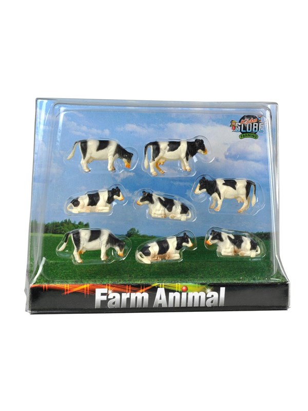 Kids Globe Cows Black/White 8 pcs. 1:87