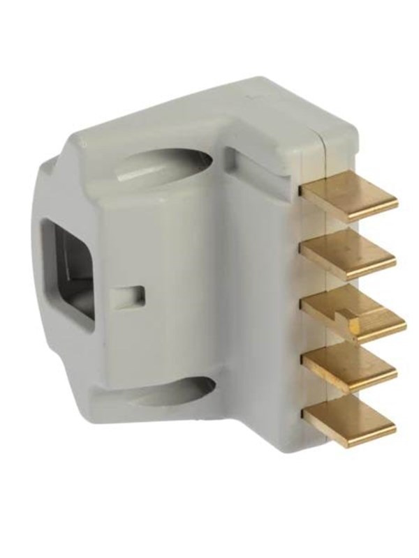 Nordic Quality Connector 3P+N+J Angled (D) Light Gray