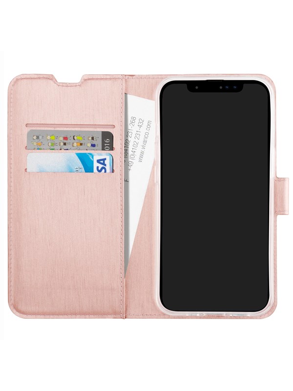 Vivanco Classic Lompakko iPhone 15 Ruusukulta