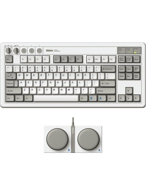 8BitDo Retro Mechanical Keyboard - M Edition - Englanti (UK) - Valkoinen