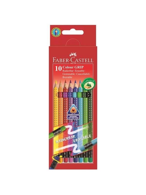 Faber-Castell Colour pencils erasable Grip set 10x