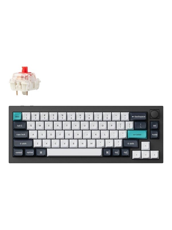 Keychron Q2 MAX - Knob Wireless Tri-Mode QMK/VIA - Gateron Jupiter Red - Pelinäppäimistö - ilman numpadia - Pohjoismainen - Musta
