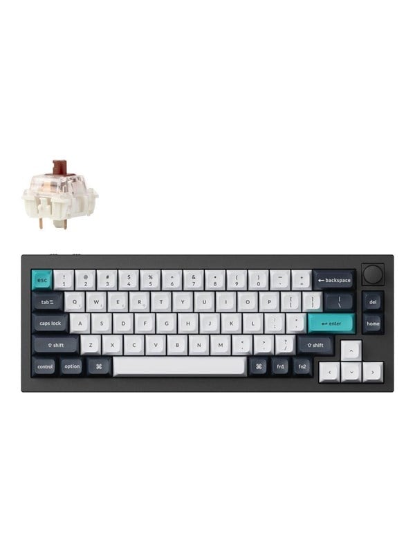 Keychron Q2 MAX - Knob Wireless Tri-Mode QMK/VIA - Gateron Jupiter Brown - Pelinäppäimistö - ilman numpadia - Pohjoismainen - Musta