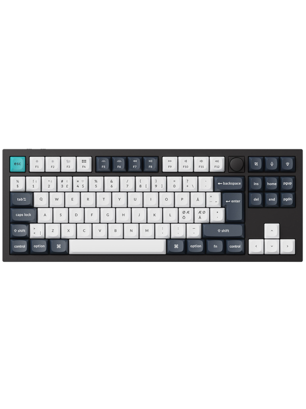 Keychron Q3 MAX 80% Knob Wireless Tri-Mode QMK/VIA - Gateron Jupiter Red - ND - Pelinäppäimistö - ilman numpadia - Pohjoismainen - Musta