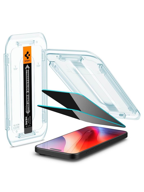 Spigen Glass tR EZ Fit (Privacy) 2 Pack - transparency - iPhone 17/16 Pro / 17