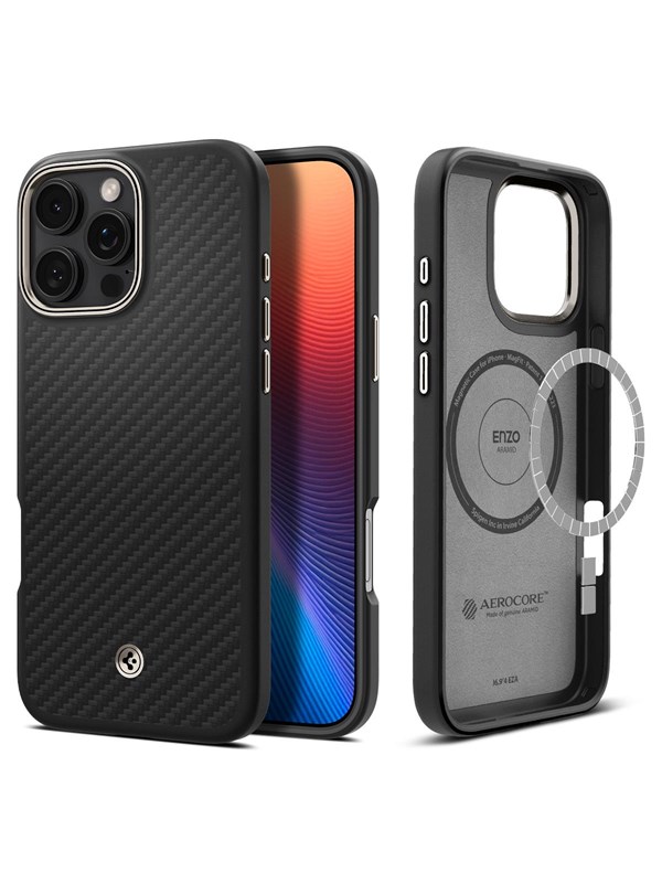 Spigen Enzo Aramid - Black - iPhone 16 Pro