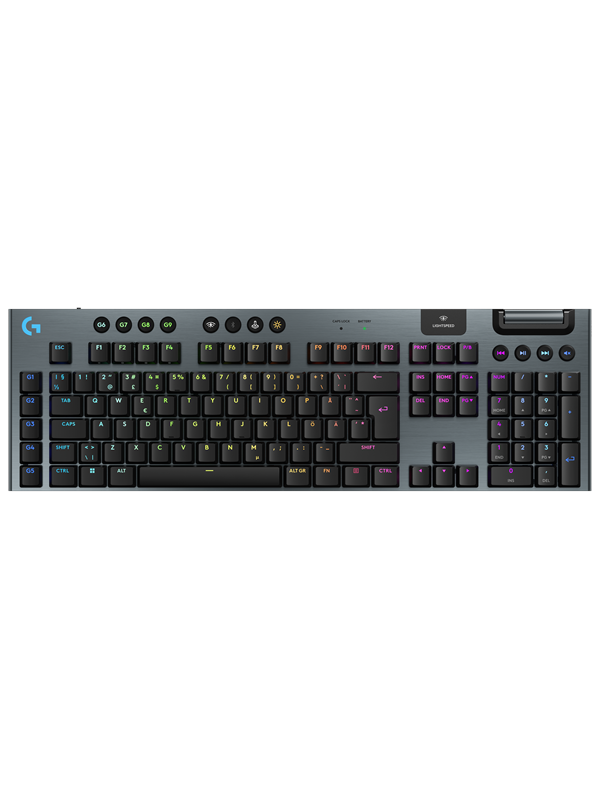 Logitech G915 X LIGHTSPEED - Tactile - 100% - Pelinäppäimistö - Pohjoismainen - Musta