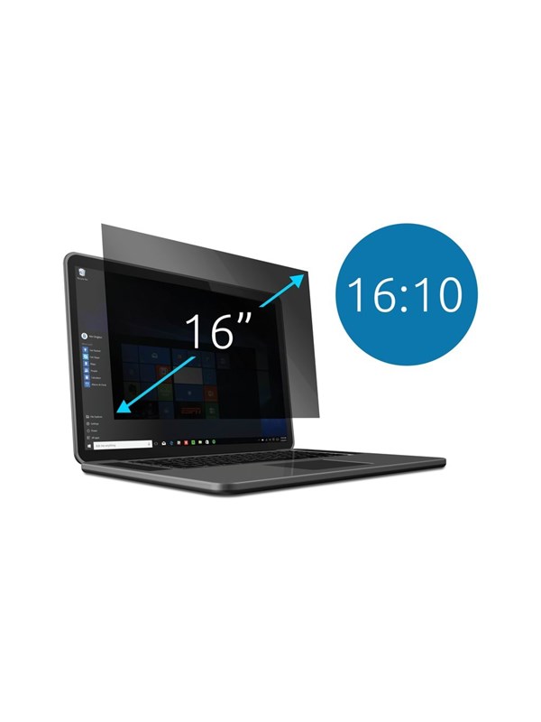 Kensington 16'' (16:10) irrotettava, 2-puoleinen tietoturvasuoja kannettavalle, kuvasuhde