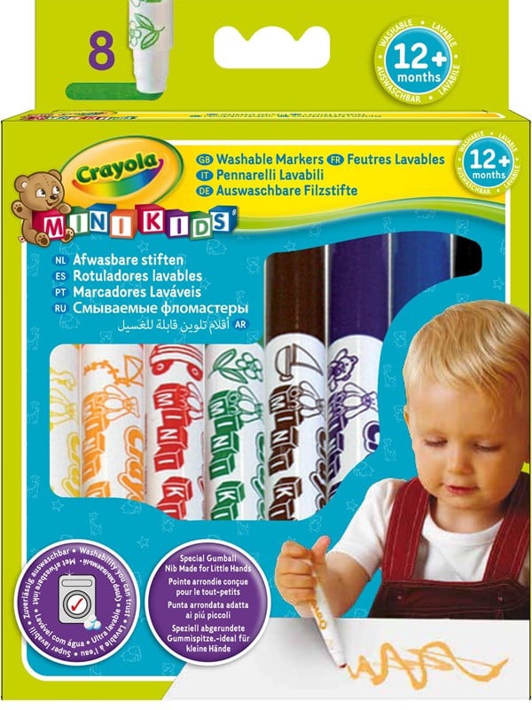 Crayola Mini Kids pestävät tussit 8 kpl