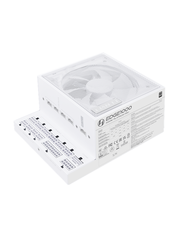 Lian Li EDGE 1000 White Virtalähde - 1000 Watt - 120 mm - ATX 3.1 - 80 Plus Platina sertifioitu