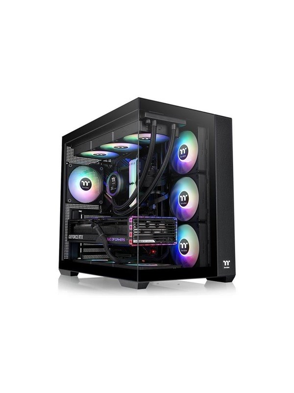 Thermaltake View 380 TG ARGB -miditornikotelo ikkunalla, RGB-valaistuksella, musta
