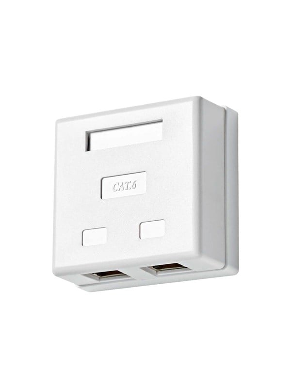 Nedis - socket-outlet - 2 network sockets - white