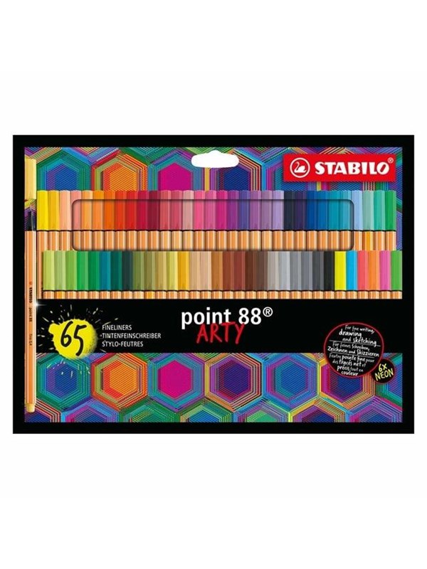 STABILO - Pen 88 fineliner ARTY cardboard wallet of 65 colors