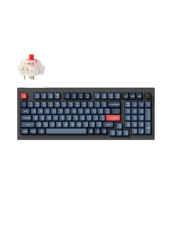 Keychron V5 MAX QMK/VIA Wireless RGB Hot Swap Jupiter Red - Carbon Black - Pelinäppäimistö - Pohjoismainen - Musta