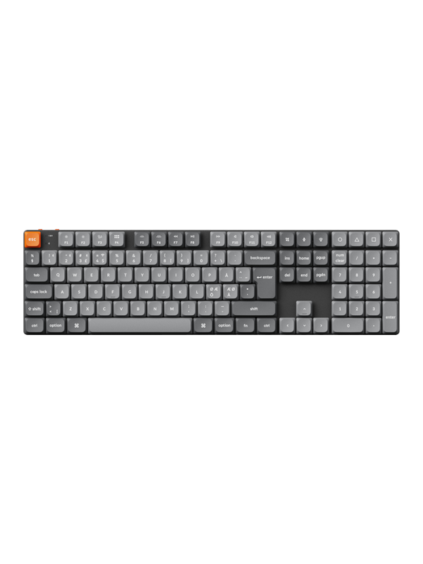 Keychron K5 MAX QMK/VIA Wireless RGB Hot Swap Low Profile Brown - Gray - Pelinäppäimistö - Pohjoismainen - Harmaa