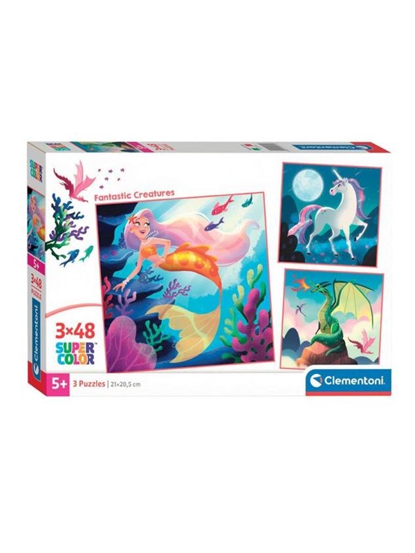 Clementoni Jigsaw Puzzle Super Color Square Fantasy 3x48pcs. Lattia