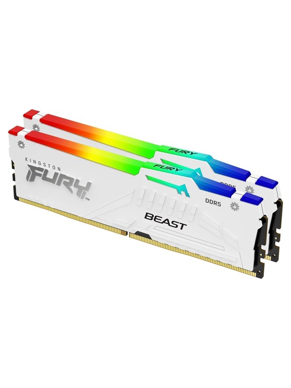Kingston FURY Beast RGB DDR5-6000 - 32GB - CL36 - Dual Channel (2 pcs) - AMD EXPO - Valkoinen RGB