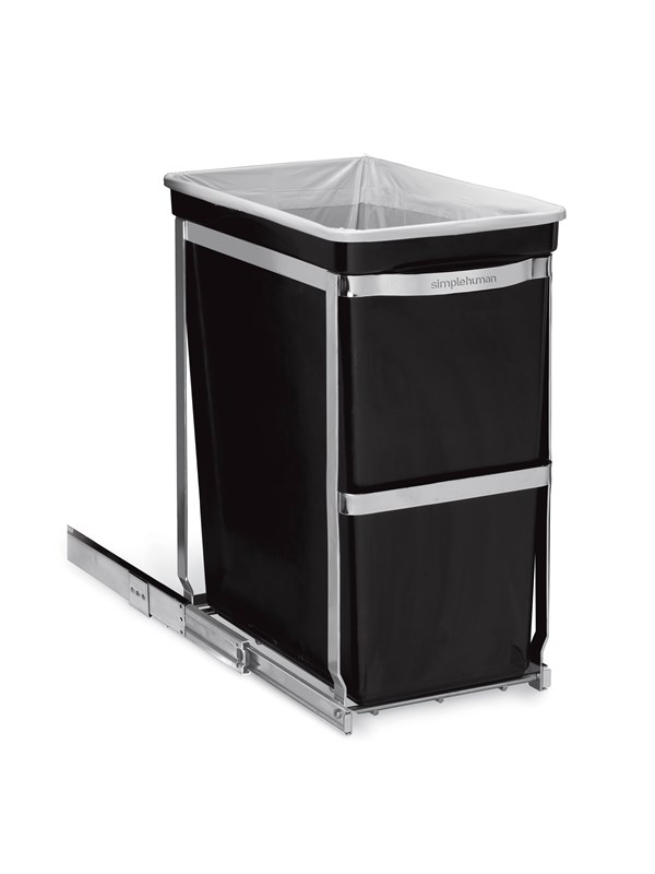 Simplehuman 30L ulosvedettävä säiliö, raskaan käytön teräsrunko