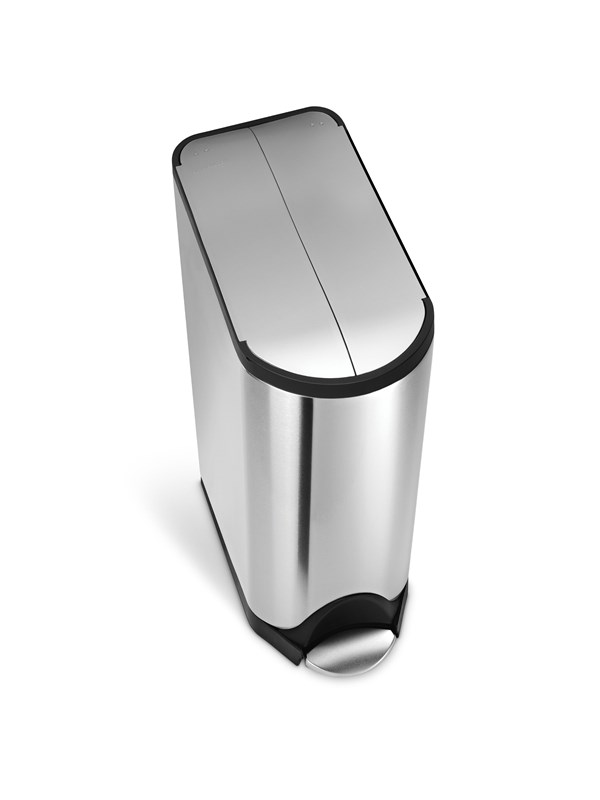Simplehuman 45L perhospoljinroskakori, harjattua ruostumatonta terästä