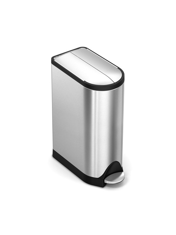 Simplehuman 18L perhospoljinroskakori, harjattua ruostumatonta terästä